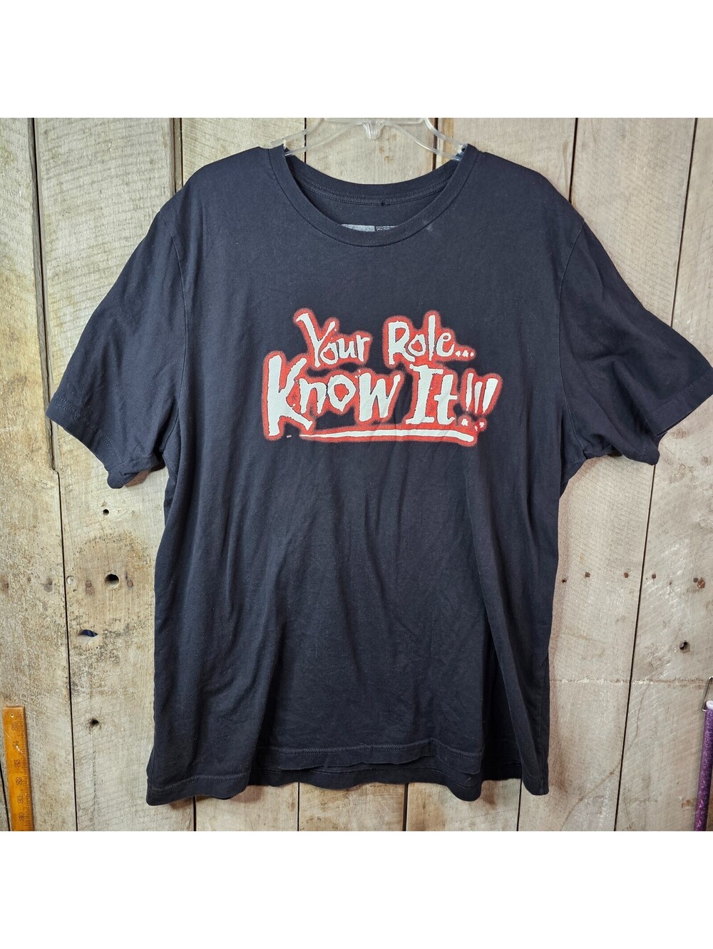 WWE The Rock Know Your Role Shut Your Mouth T-Shirt Mens 2XL Black Wrestling